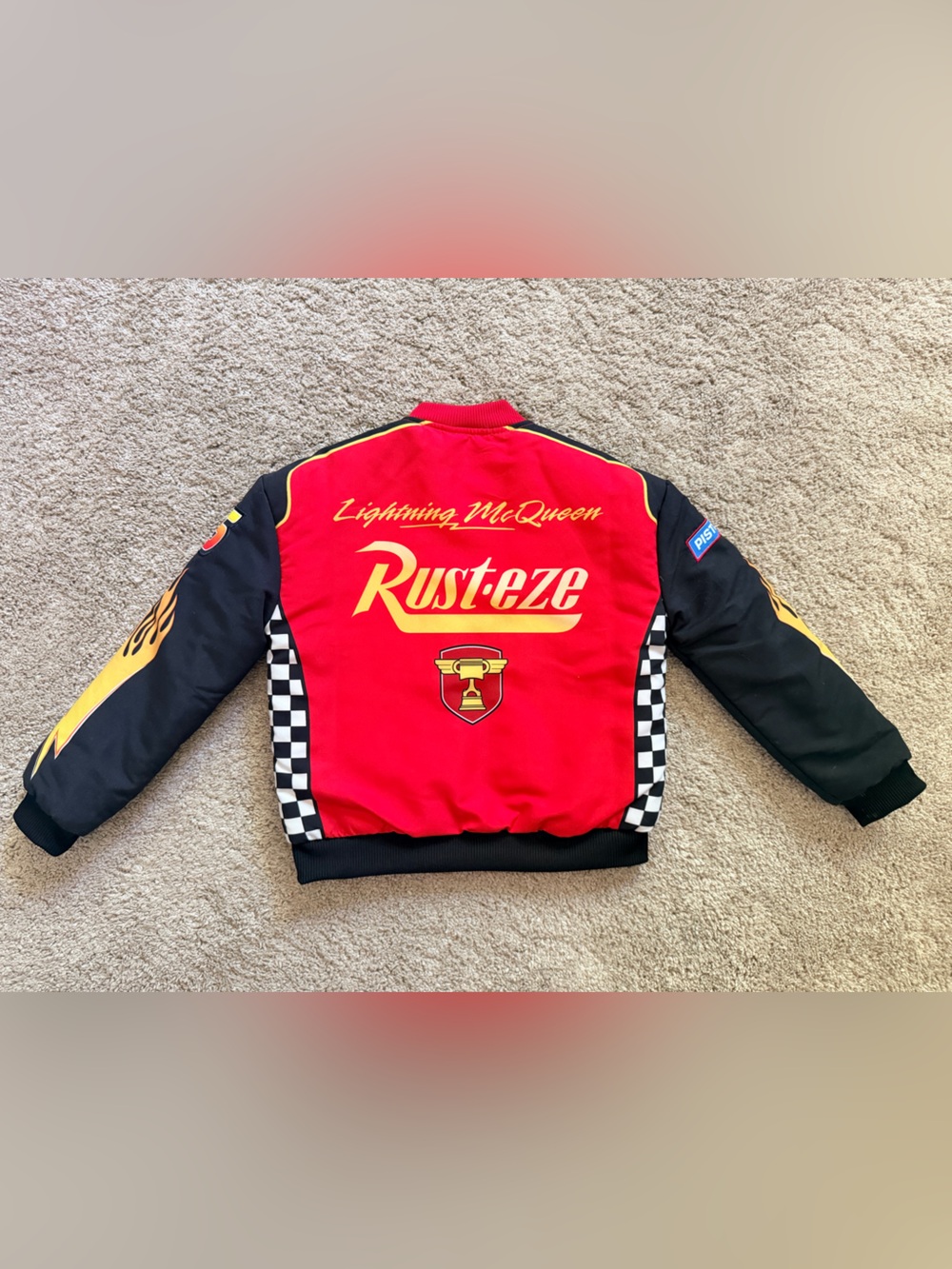 Disney Cars - Rust-eze Red & Black Racing Jacket with Matching Cap - Picture 4 of 7